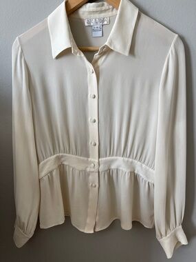 ZELDA vintage Creamy Button-down SILK blouse 1980s